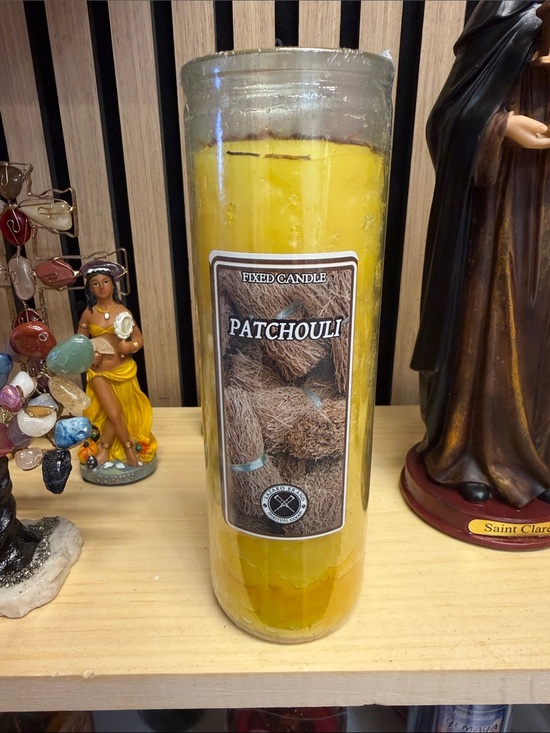 Accessories - Patchouli Scented Pillar Candle - Yellow